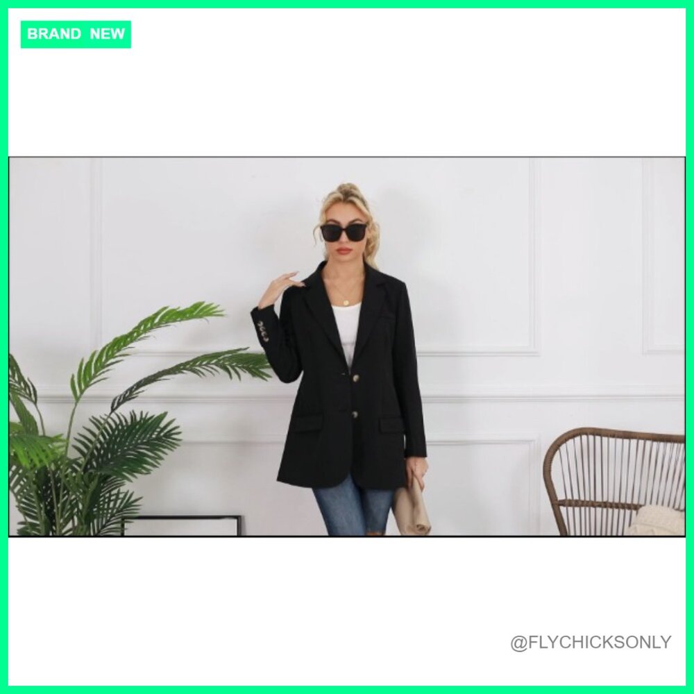 Polyester Viscose Elastane Lapel Blazer Open Fron… - image 7